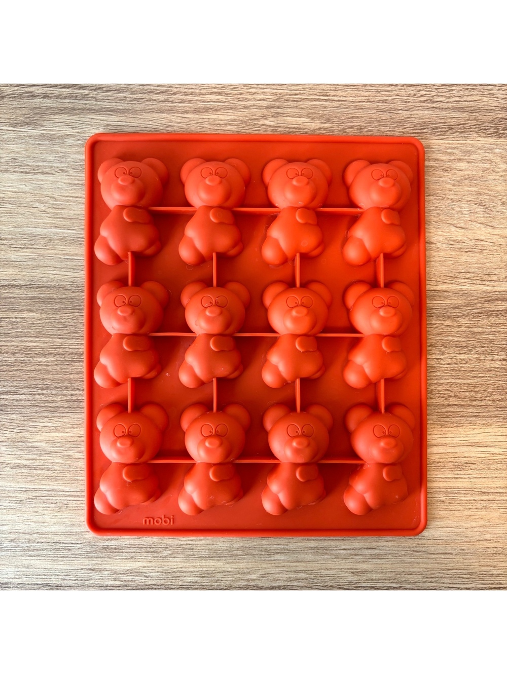 Mobi 12 Bear Butt Bites, Silicone Mold Snack Mold Bright Orange Kids Kitchen